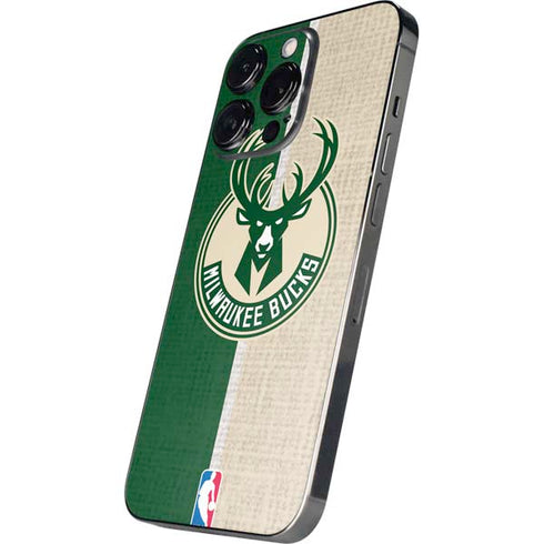 NBA Milwaukee Bucks Split Canvas iPhone 16 Pro Skin